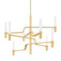 White Glass Round chandelier - Indra Point for dining room view 1