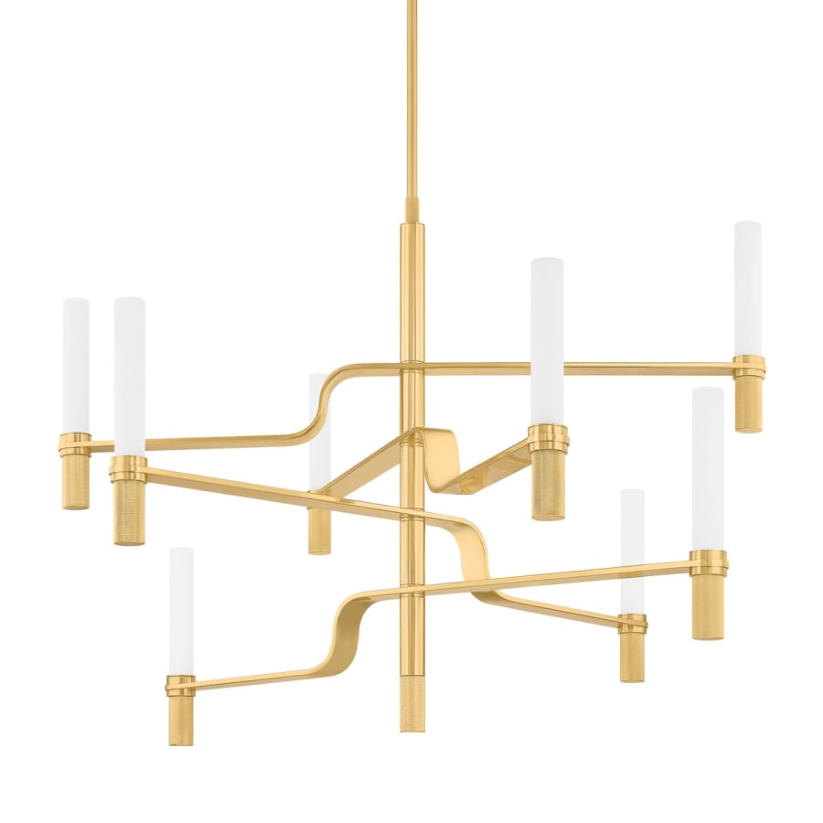 White Glass Round chandelier - Indra Point for dining room view 1