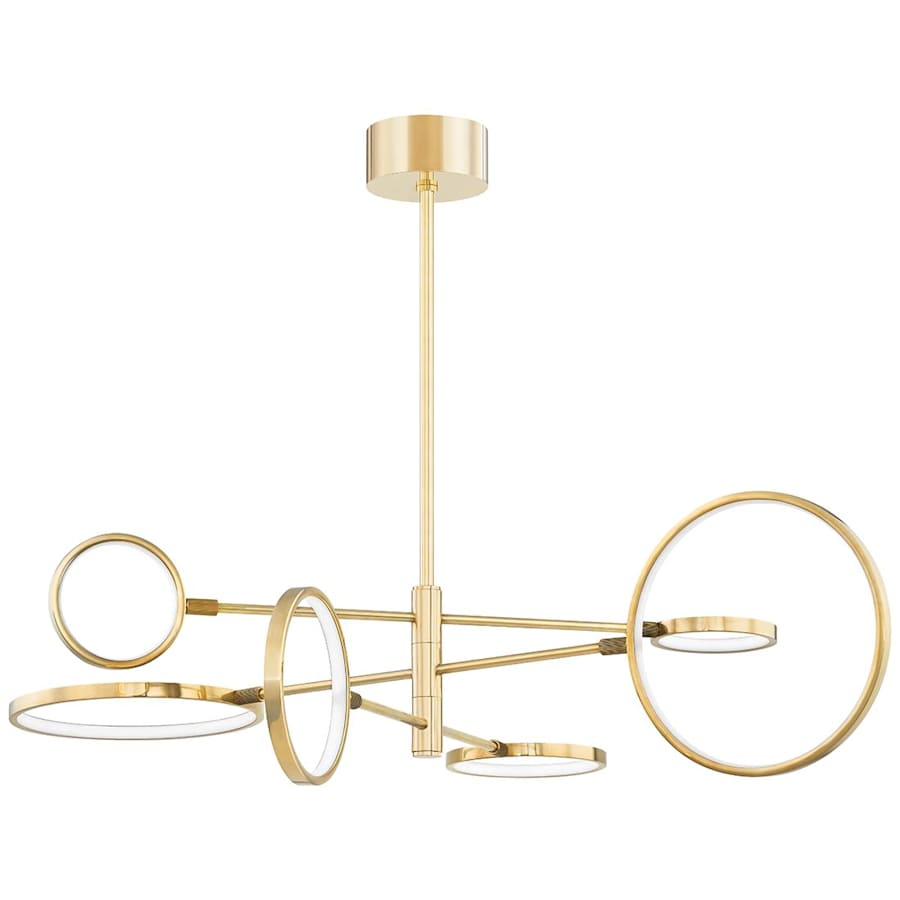 White Glass Round chandelier - Viola Point for dining room view 1