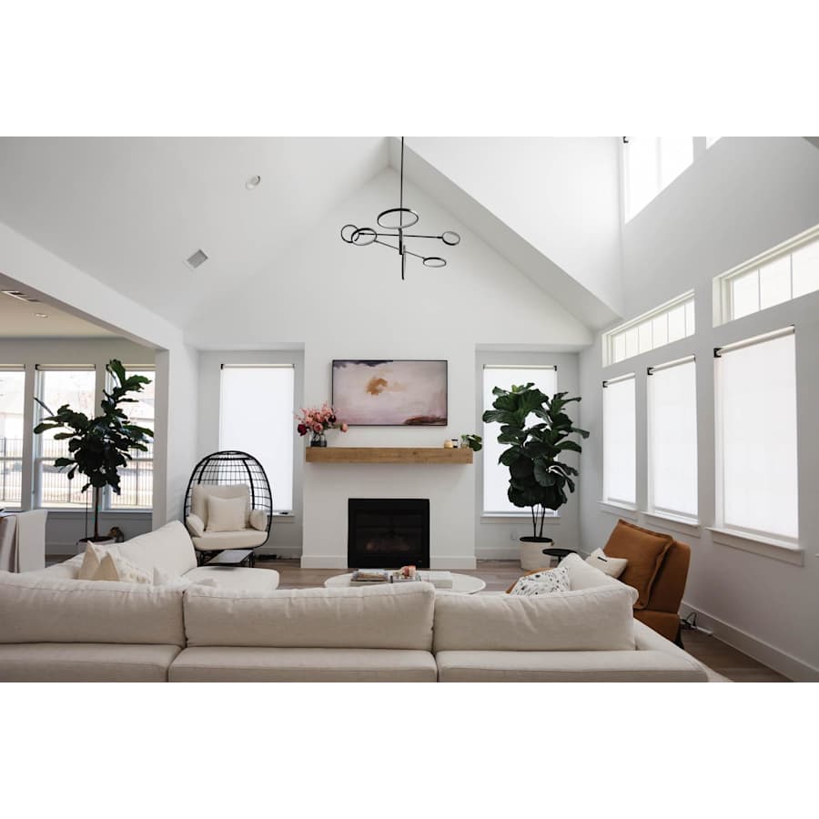 White Glass Round chandelier - Viola Point for dining room view 9