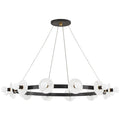 White Brass Round chandelier - Dune Point for dining room view 2