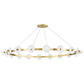 White Brass Round chandelier - Hera Point for dining room view 1