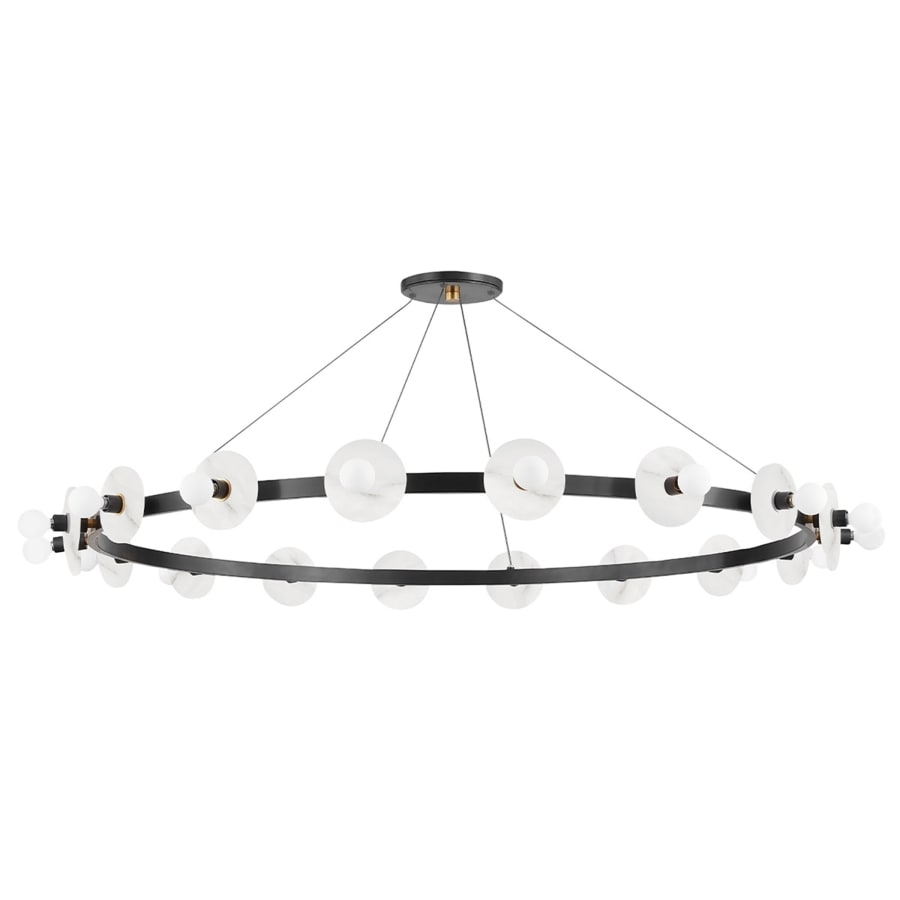 White Brass Round chandelier - Hera Point for dining room view 3