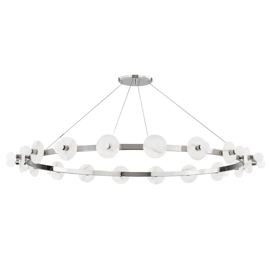 White Brass Round chandelier - Hera Point for dining room view 4