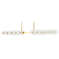 White Brass Linear chandelier - Xara Point for dining room view 1