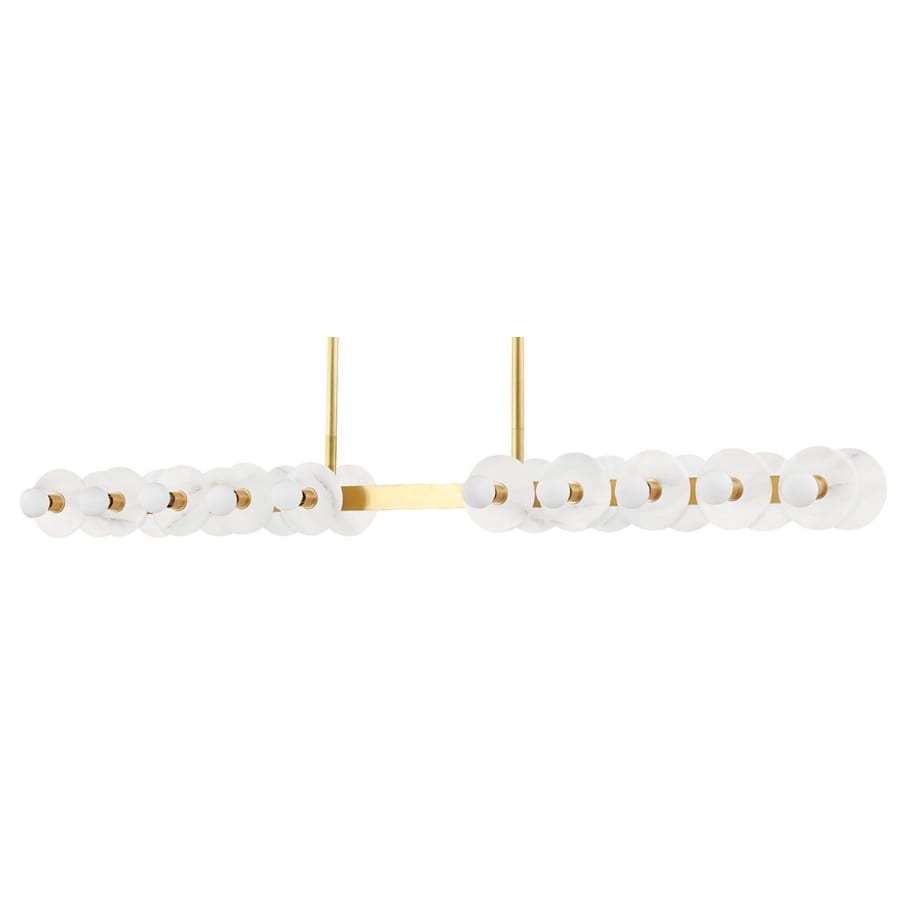 White Brass Linear chandelier - Xara Point for dining room view 1