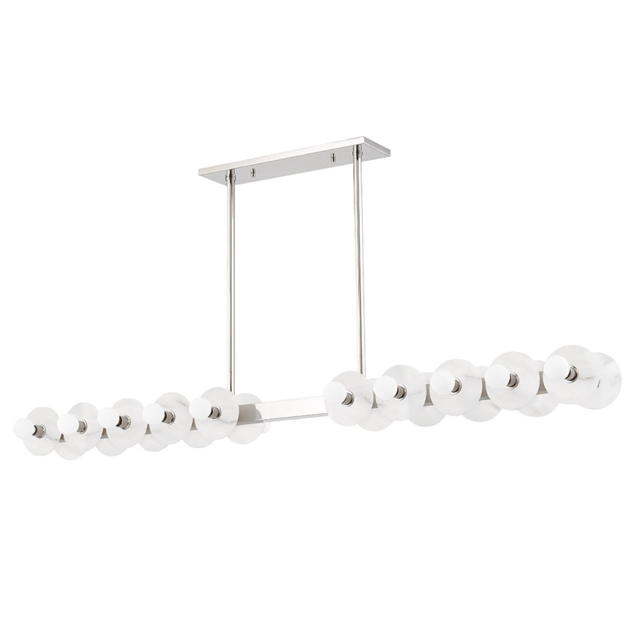 White Brass Linear chandelier - Xara Point for dining room view 4