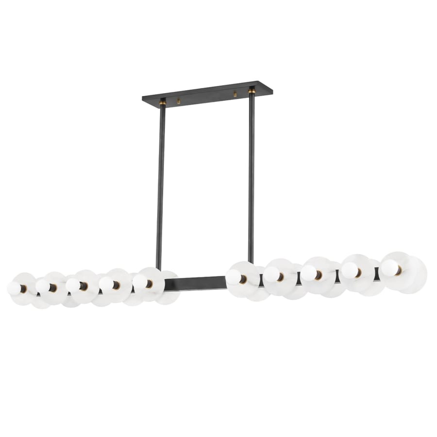 White Brass Linear chandelier - Xara Point for dining room view 3