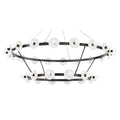 White Brass Round chandelier - Yara Point for dining room view 1