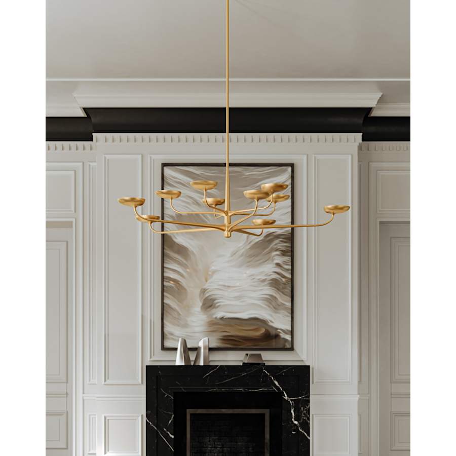 Gold Iron Round chandelier - Kestrel Point for dining room view 8