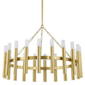 White Brass Round chandelier - Jessa Point for dining room view 1