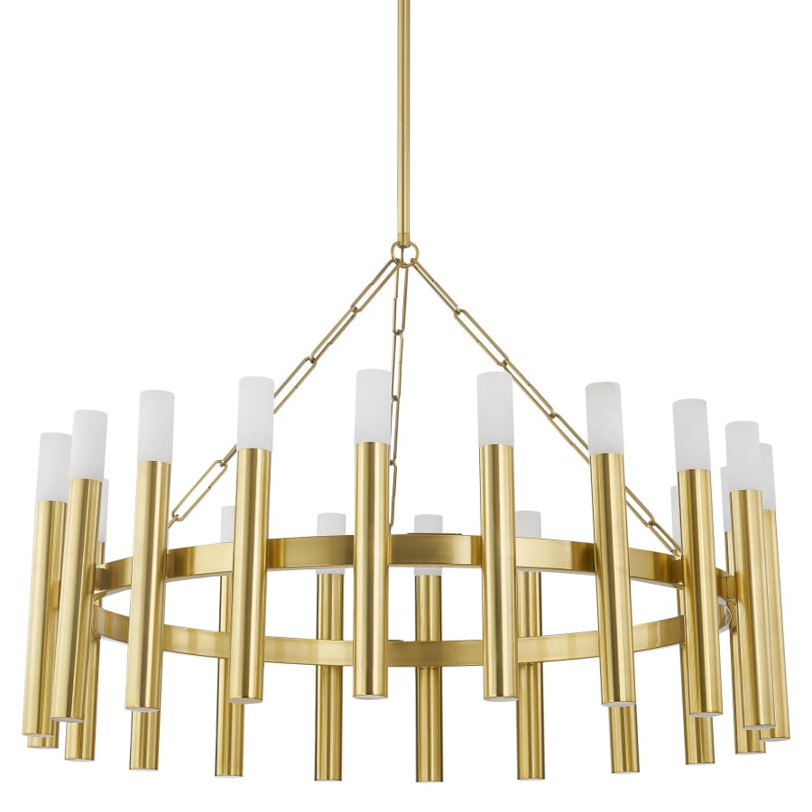 White Brass Round chandelier - Jessa Point for dining room view 1