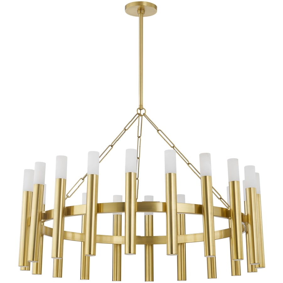 White Brass Round chandelier - Jessa Point for dining room view 2