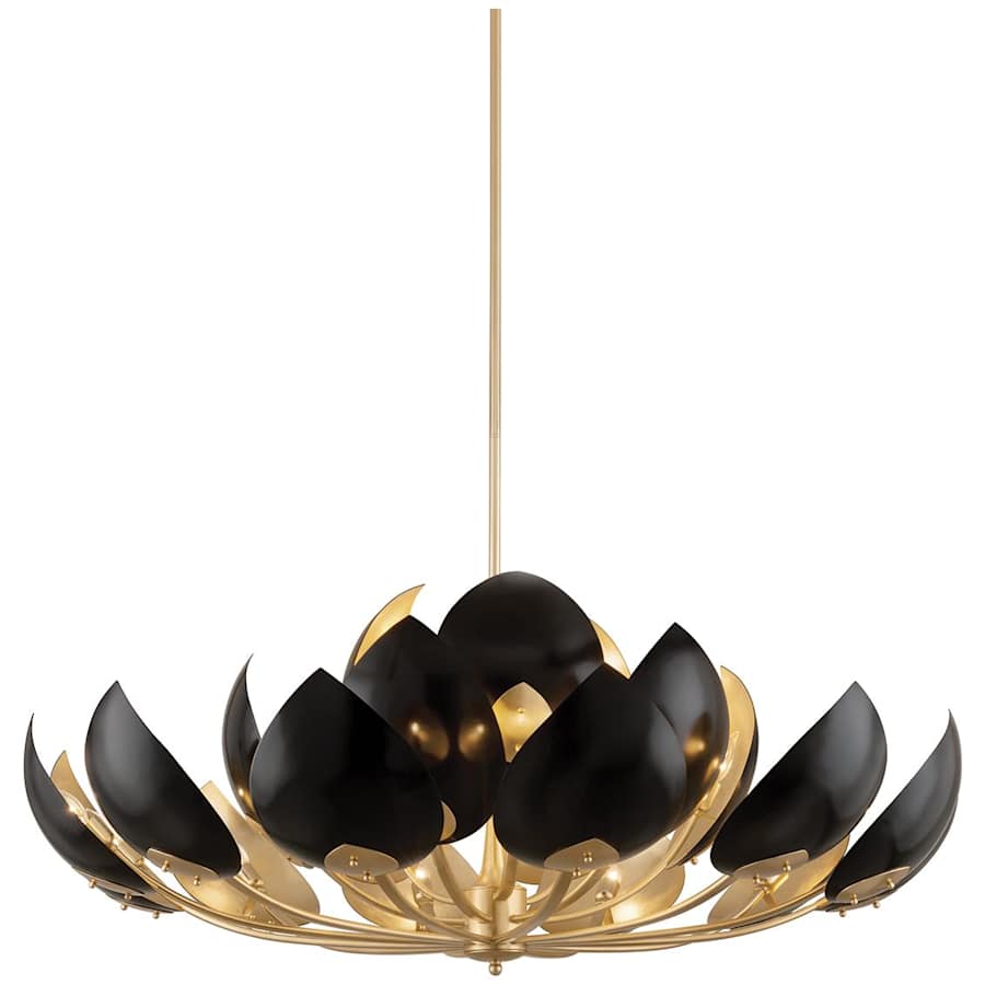 Black Brass Abstract chandelier - Zora Point for dining room view 3