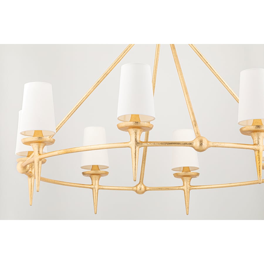White Steel Round chandelier - Soren Wisp for dining room view 3