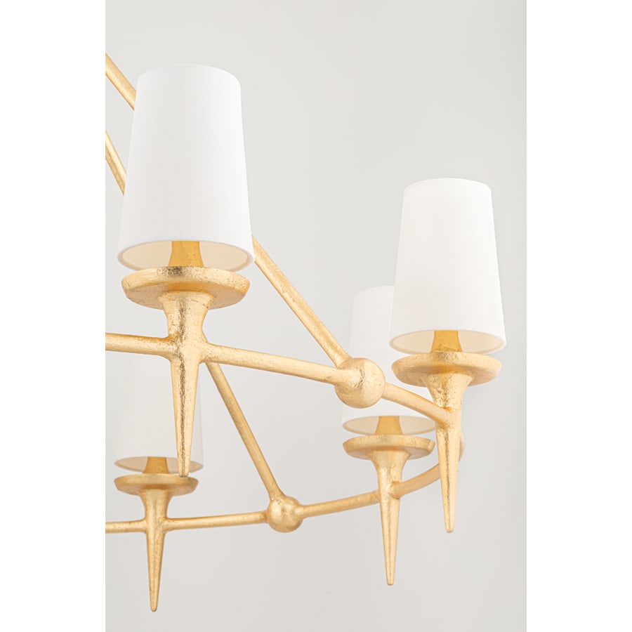 White Steel Round chandelier - Soren Wisp for dining room view 4