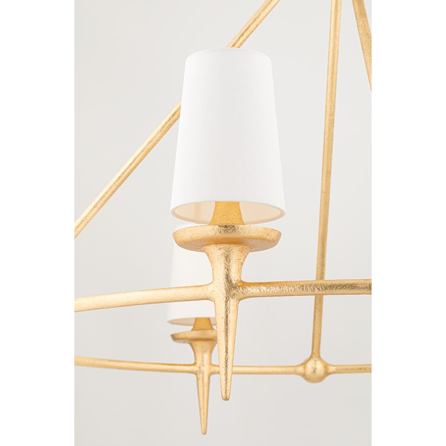 White Steel Round chandelier - Soren Wisp for dining room view 2