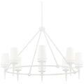 White Steel Round chandelier - Soren Wisp for dining room view 1