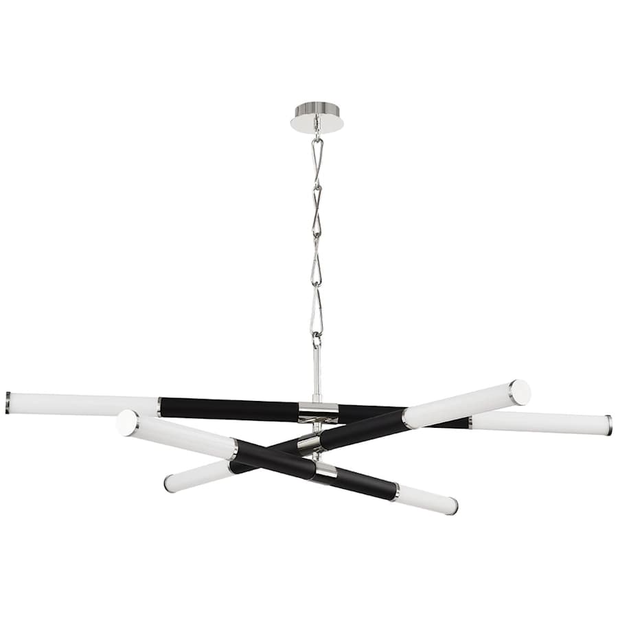 White Brass Round chandelier - Nola Wisp for dining room view 3