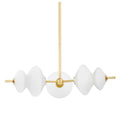 White Glass Round chandelier - Milan Point for dining room view 1