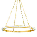 White Brass Round chandelier - Paloma Point for dining room view 1