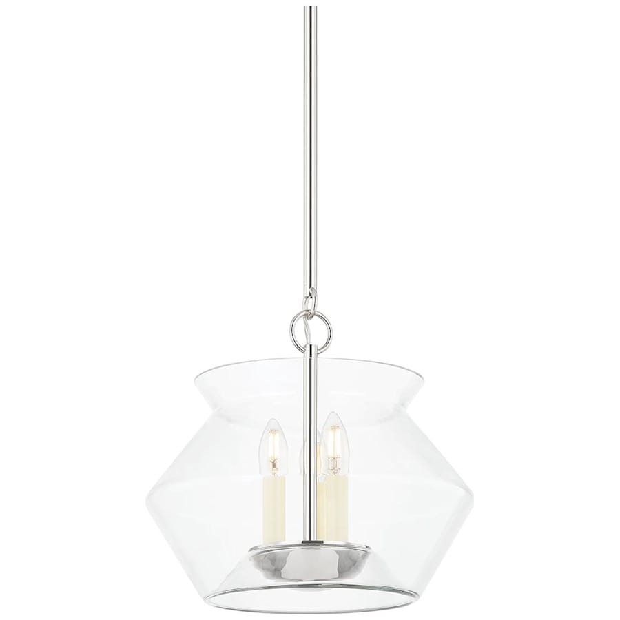 White Brass Round chandelier - Caro Point for dining room view 1