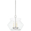 White Brass Round chandelier - Caro Point for dining room view 1
