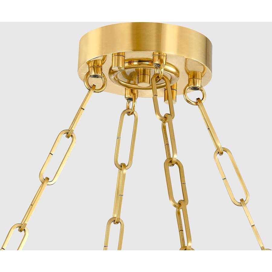White Brass Round chandelier - Caro Point for dining room view 2