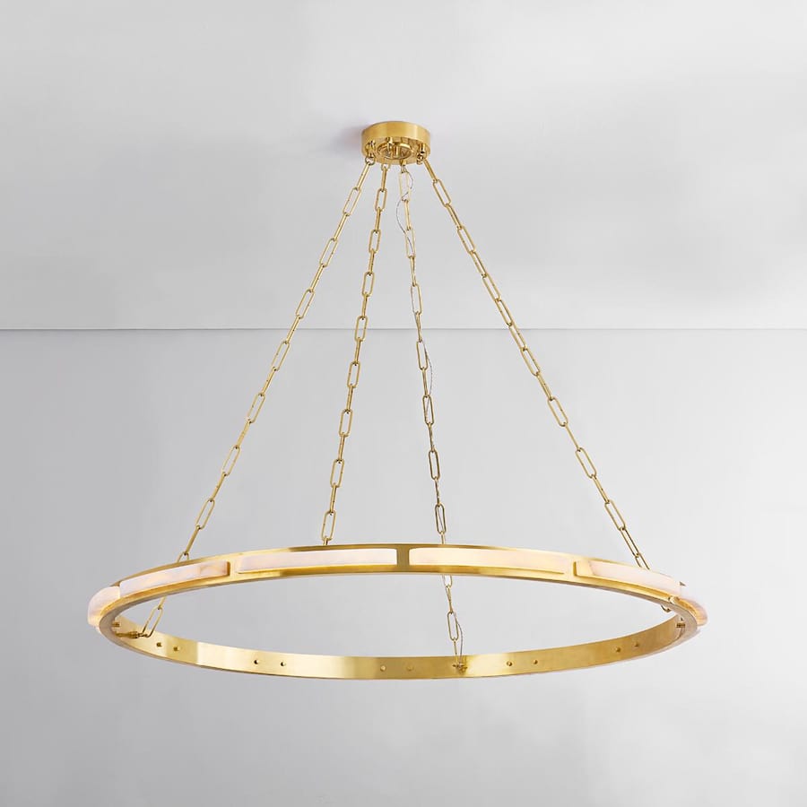 White Brass Round chandelier - Caro Point for dining room view 3