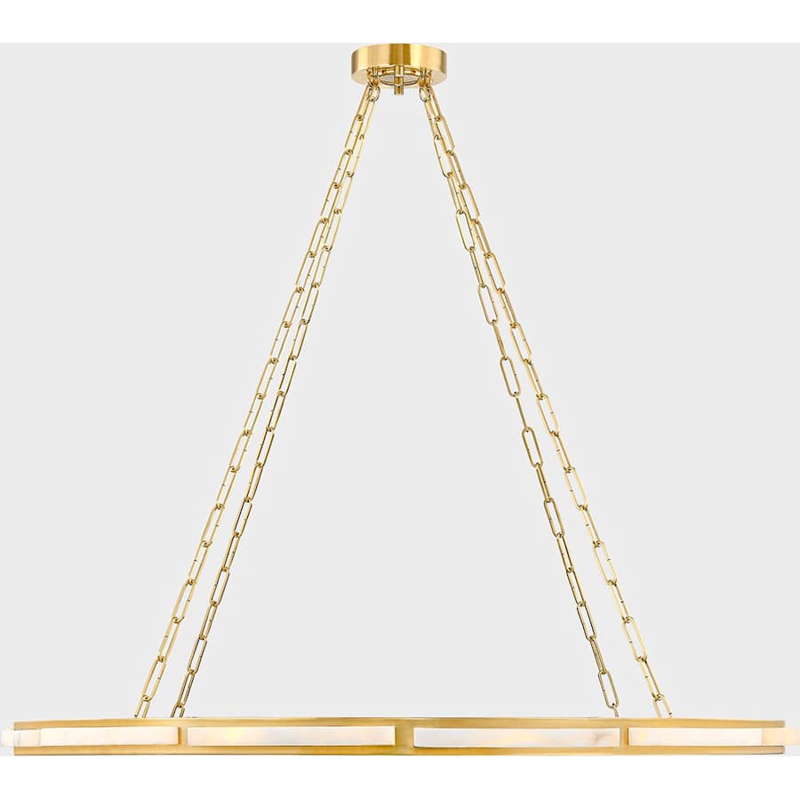 White Brass Round chandelier - Caro Point for dining room view 5