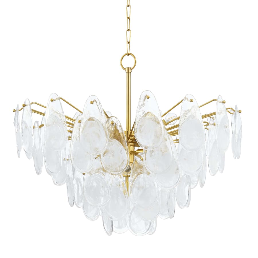Clear Brass Candle chandelier - Onda Point for dining room view 1