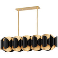 Black Steel Linear chandelier - Kaia Wisp for dining room view 1