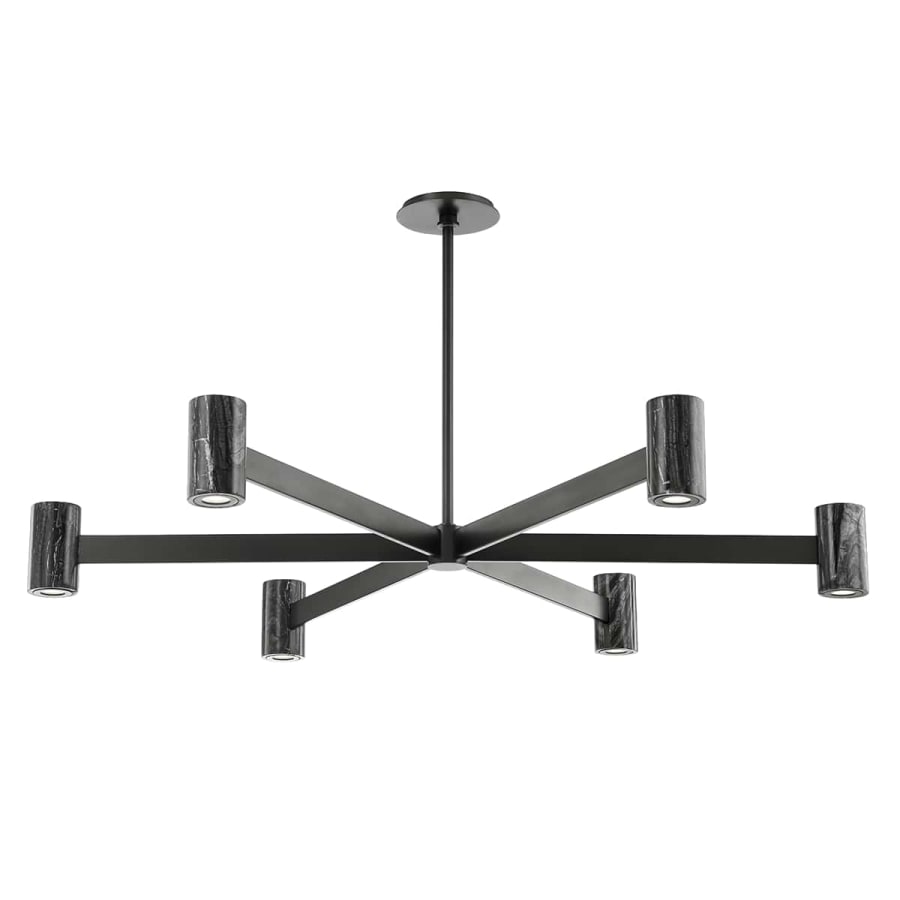 Black Steel Linear chandelier - Tova Point for dining room view 1