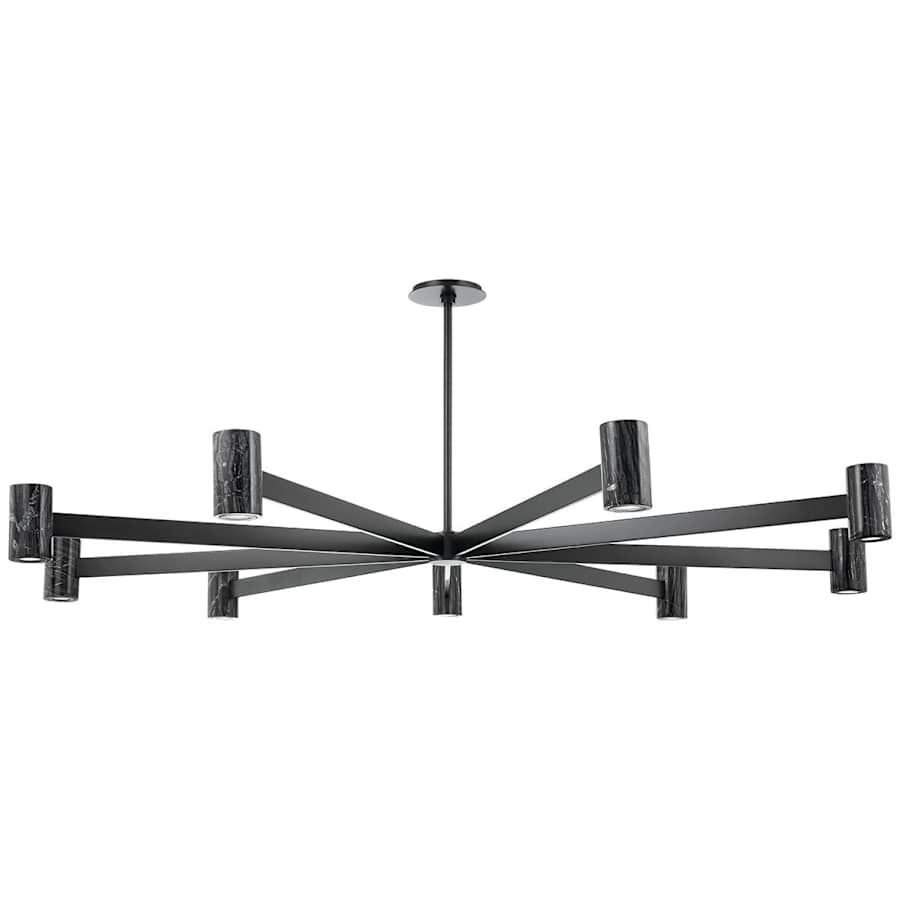 Black Steel Linear chandelier - Rosa Point for dining room view 1
