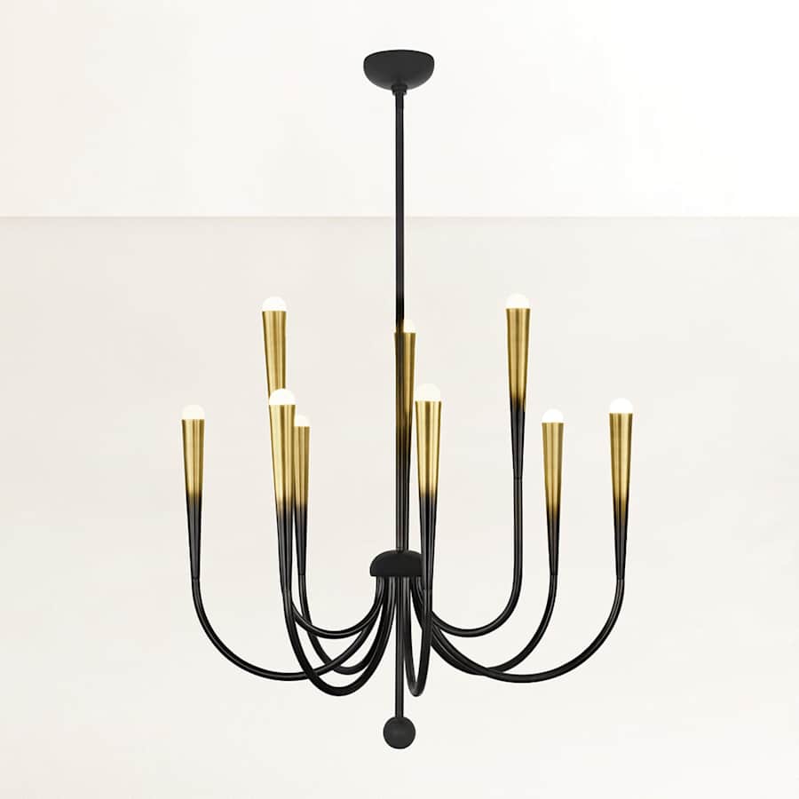 Steel Candle chandelier - Esme Point for dining room view 6