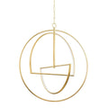 Aged Brass Acrylic chandelier - Rumi Trace for dining room view 1