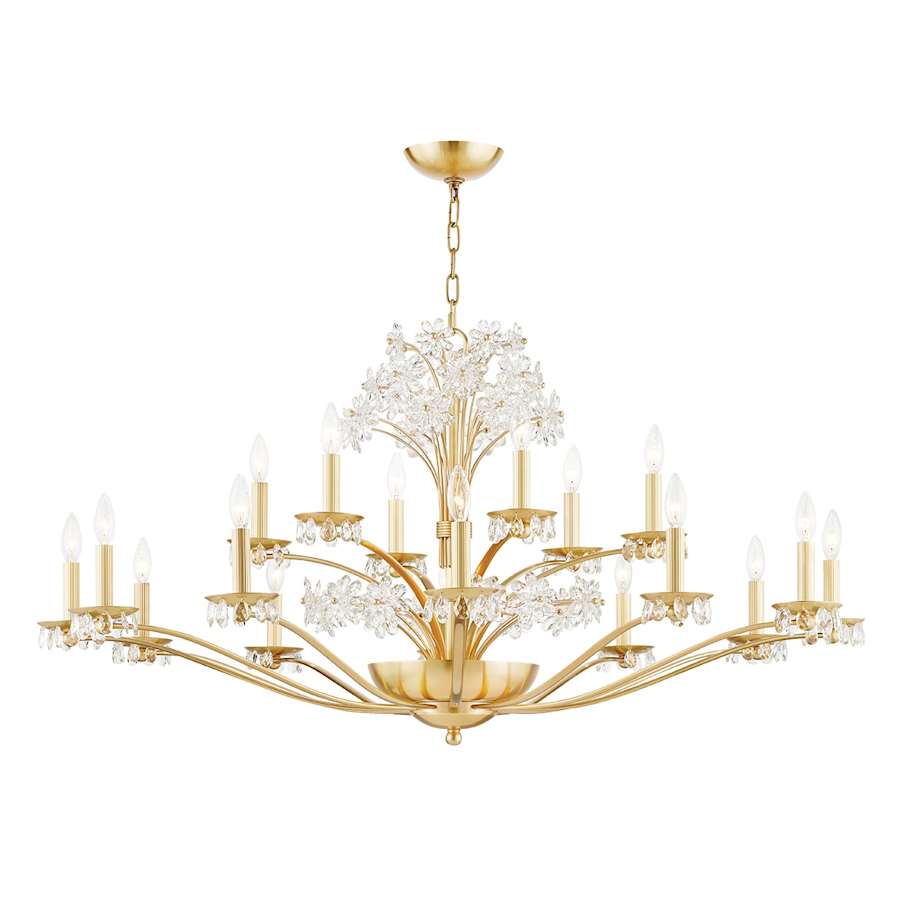 Brass Brass Candle chandelier - Avon Point for dining room view 1