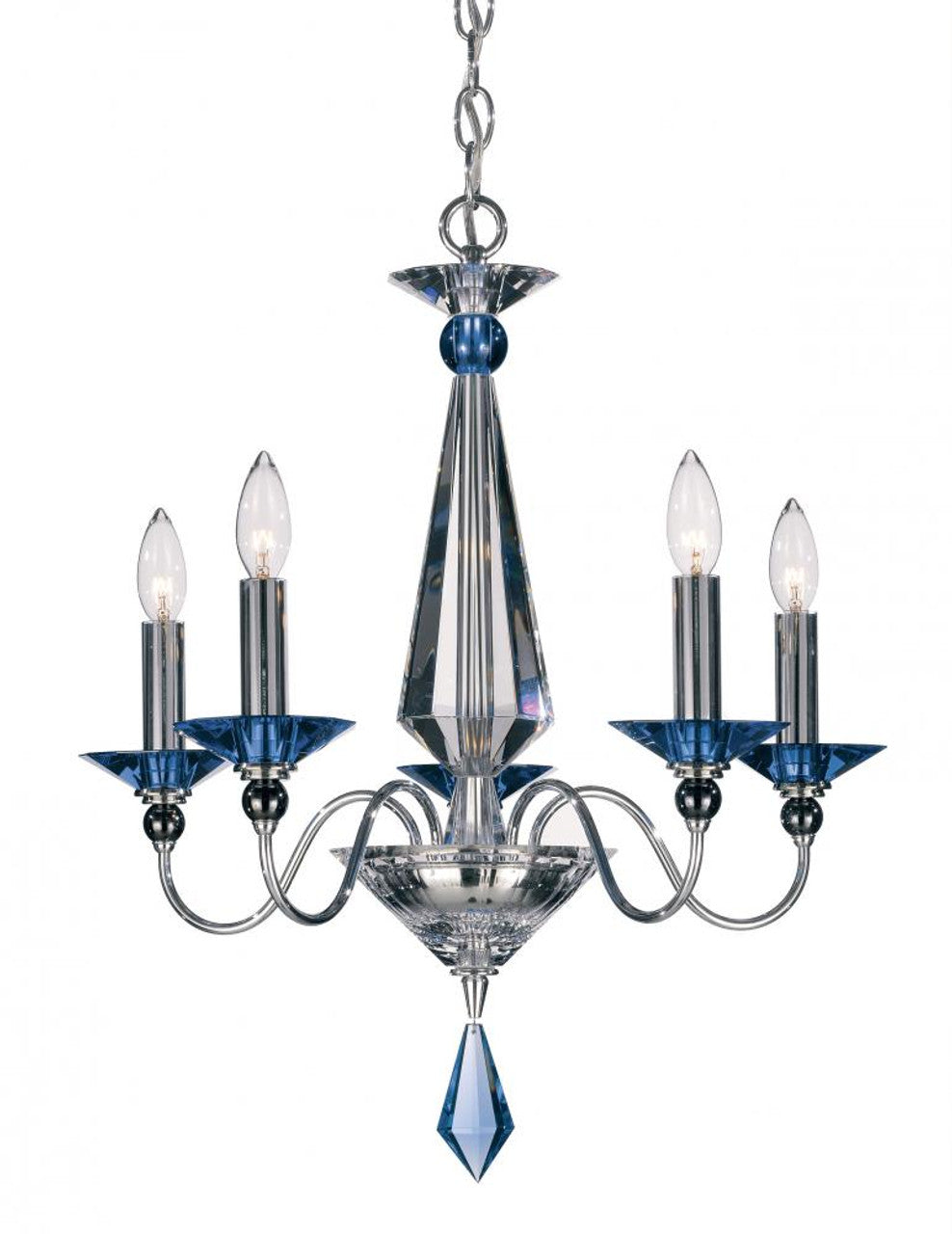 Clear Crystal Candle chandelier - Zinnia Mist for dining room view 2