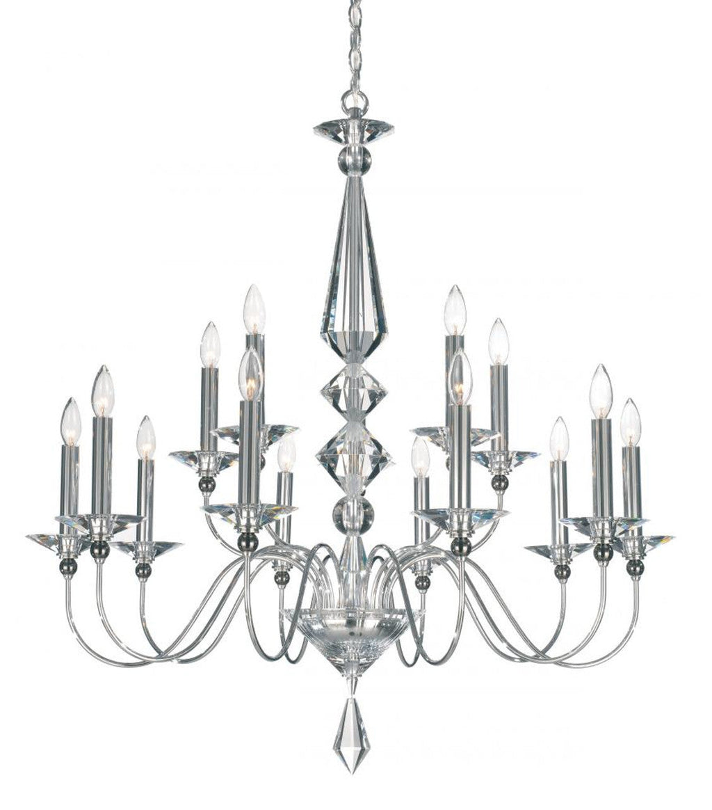 Clear Crystal Candle chandelier - Zinnia Mist for dining room view 1