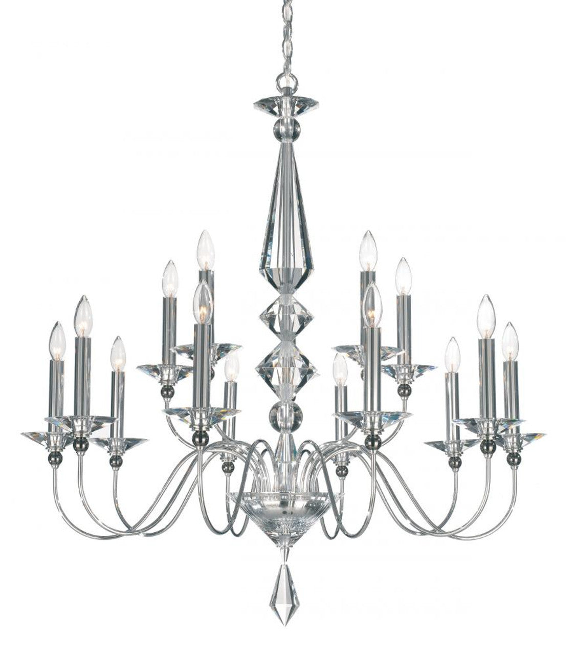 Clear Crystal Candle chandelier - Zinnia Mist for dining room view 1