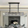 Black Crystal Linear chandelier - Orion Lane for dining room view 1
