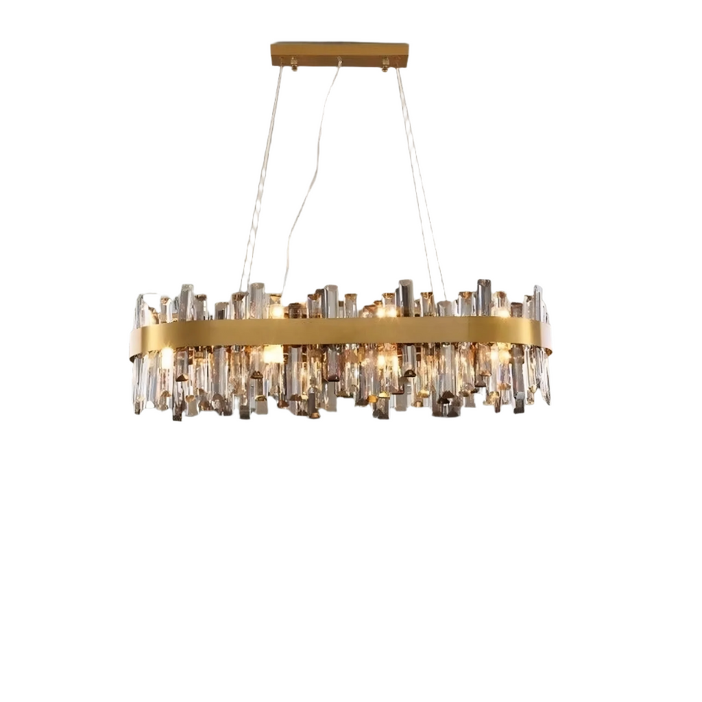 Clear Crystal Linear chandelier - Jovie Lane for dining room view 8