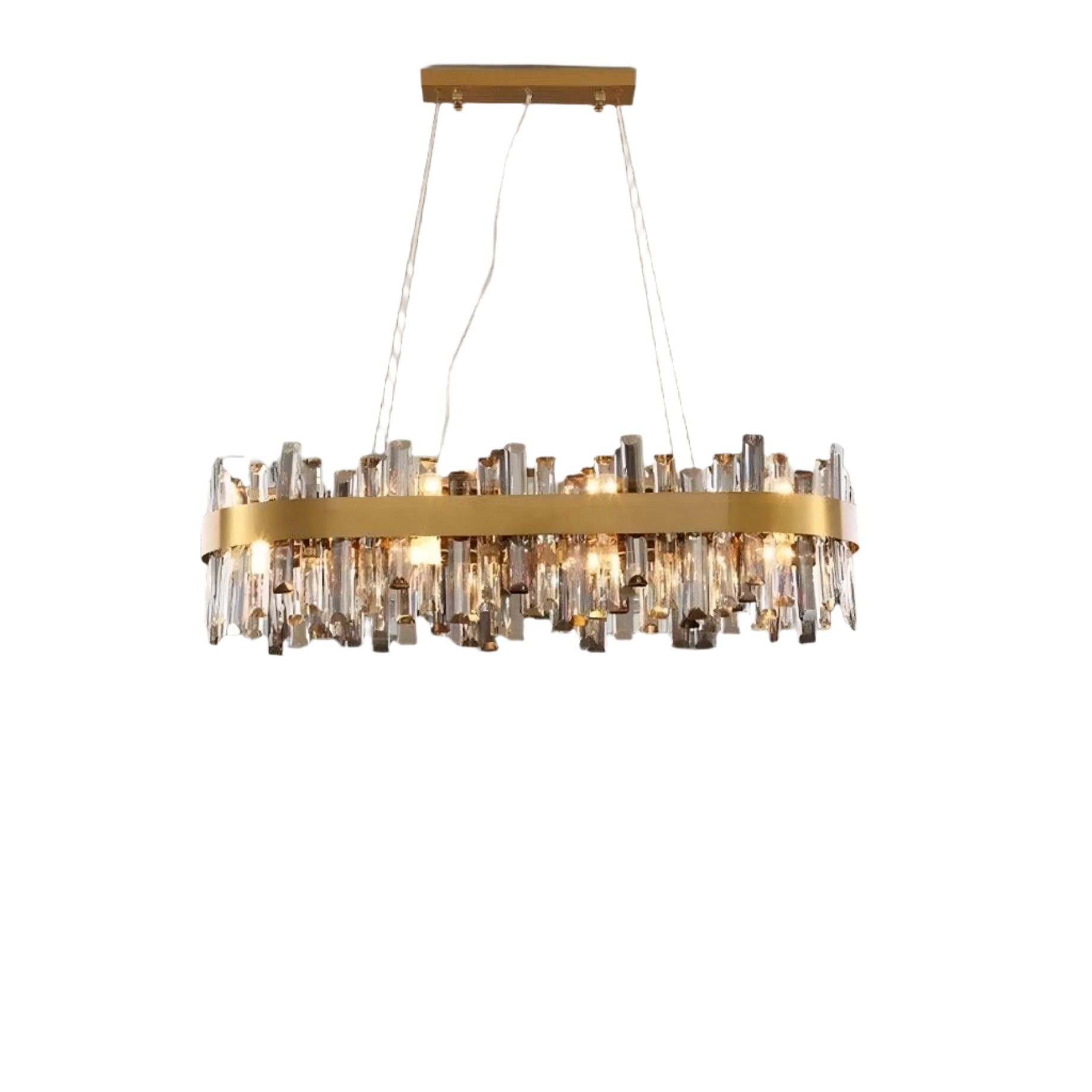 Clear Crystal Linear chandelier - Jovie Lane for dining room view 8