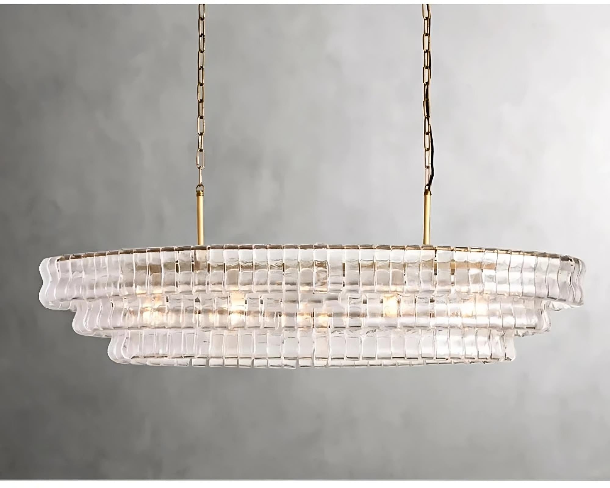 White Glass chandelier - Mira Bay for dining room view 3