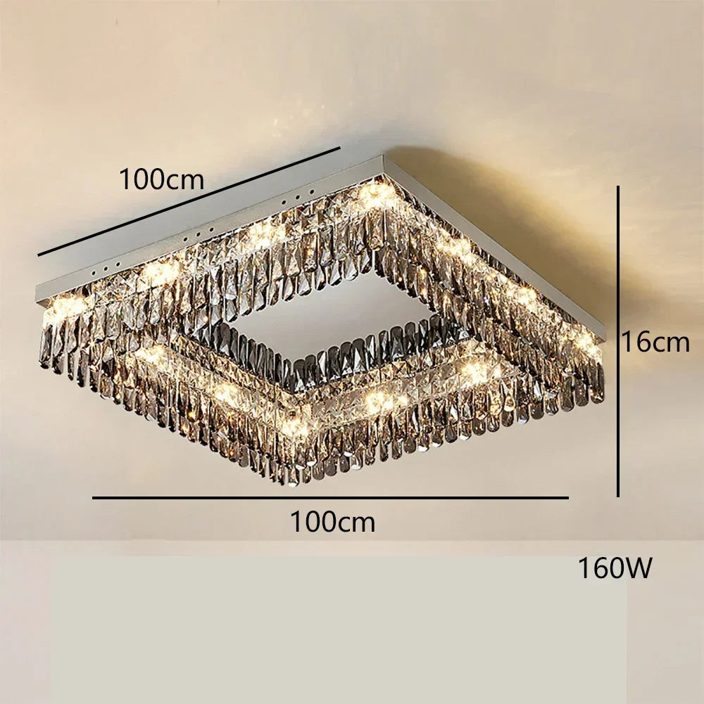 Clear Crystal Round chandelier - Rhea Bay for dining room view 15