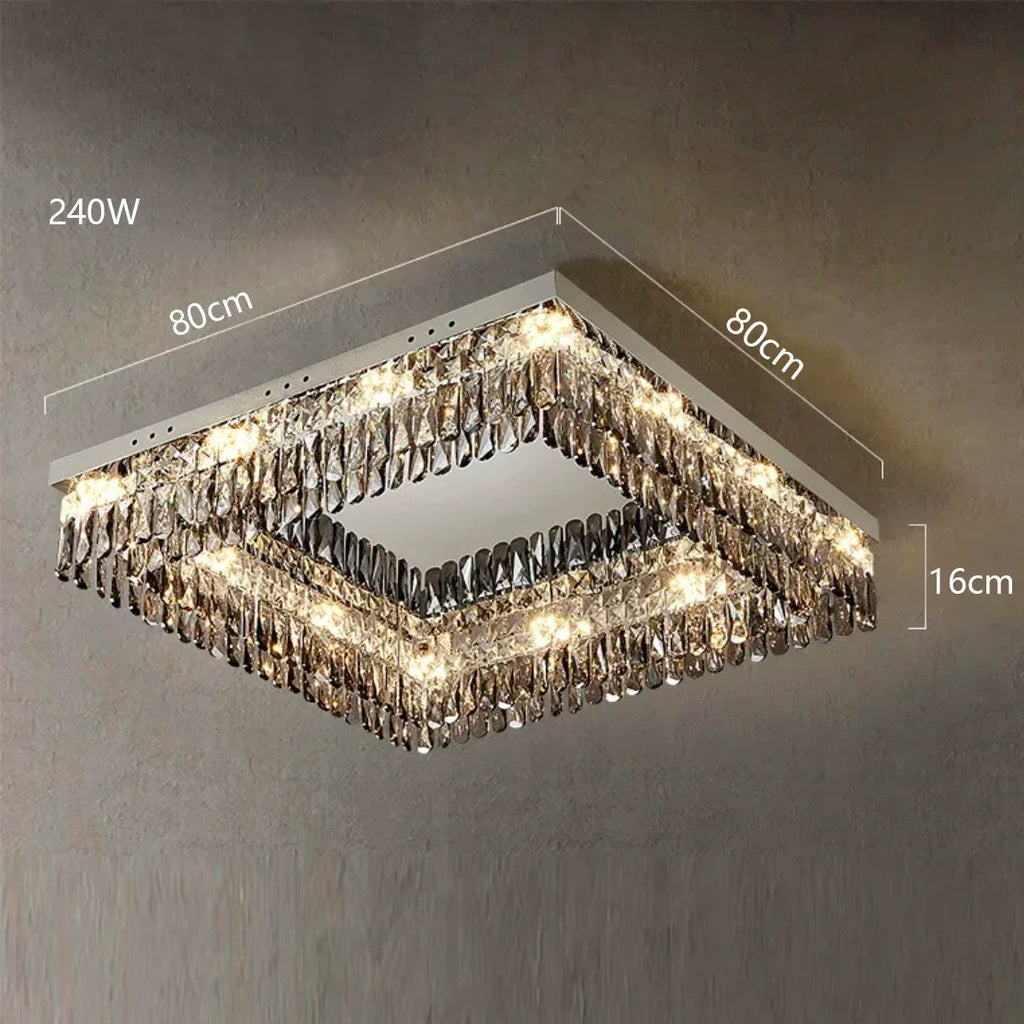 Clear Crystal Round chandelier - Rhea Bay for dining room view 16