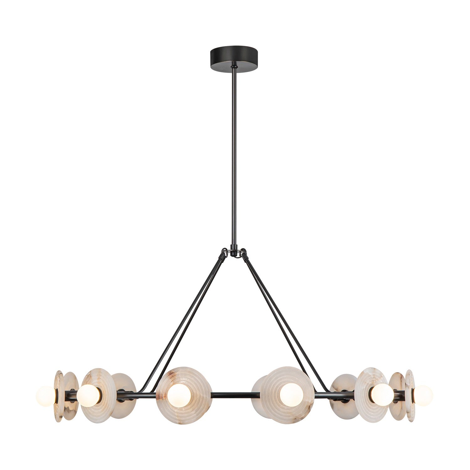 Bronze Alabaster chandelier - Sable Court for dining room view 2