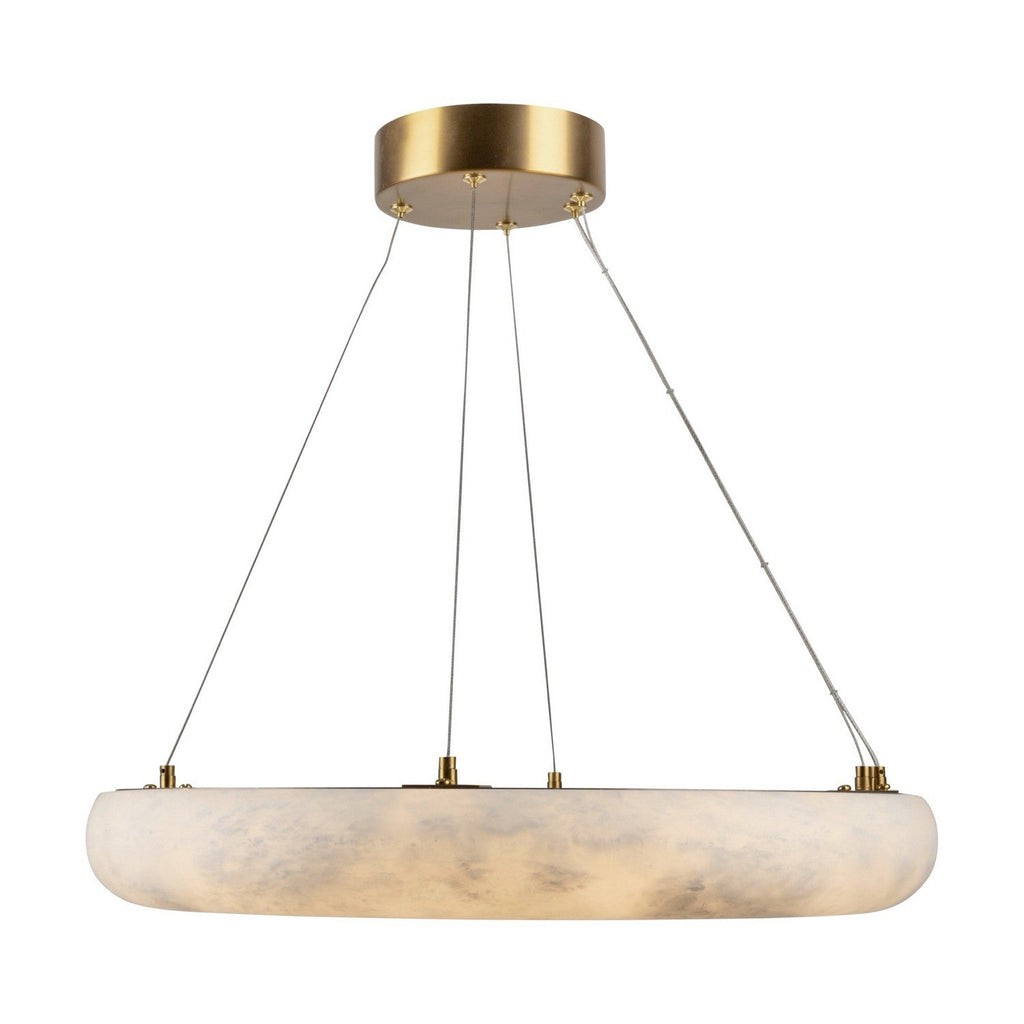 White Alabaster chandelier - Zelia Court for dining room view 3