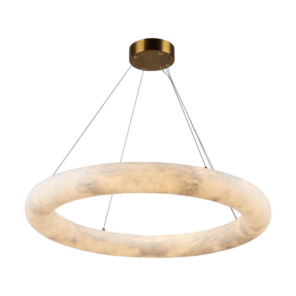White Alabaster chandelier - Faye Court for dining room view 2
