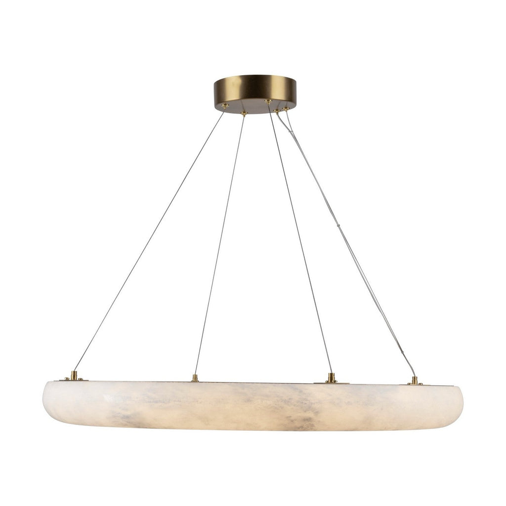 White Alabaster chandelier - Faye Court for dining room view 3